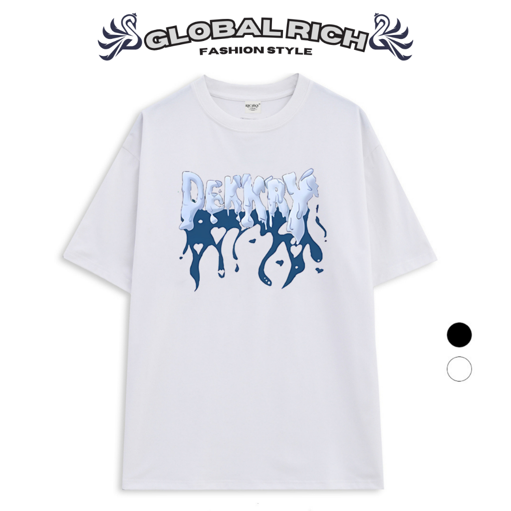 Áo Thun Global Rich Premium Tee Dekkry Tan Chảy Lửa Xanh Frozen Flow Blue Flame