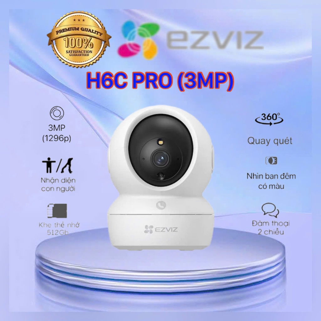 Camera WiFi quay quét EZVIZ H6c Pro 2K 3MP- Cam trong nhà, Bảo Hành 24 Tháng