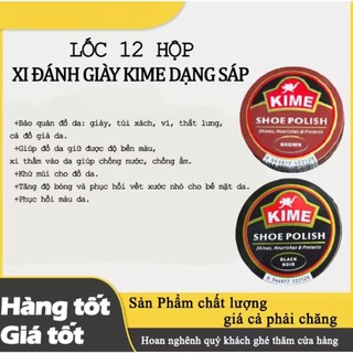 Xi Đánh Giày Da Cao Cấp Chính Hãng Kime 2 Màu Đen Nâu Làm Bóng Mới Giày Da Hộp 38g Date Mới 2026