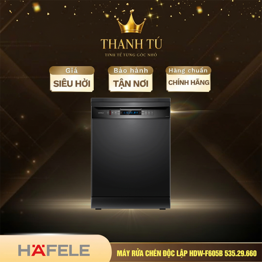 Máy rửa chén độc lập Hafele HDW-F605B (535.29.660) - Chế Độ Rửa Nhanh, Thiết Kế Sang Trọng