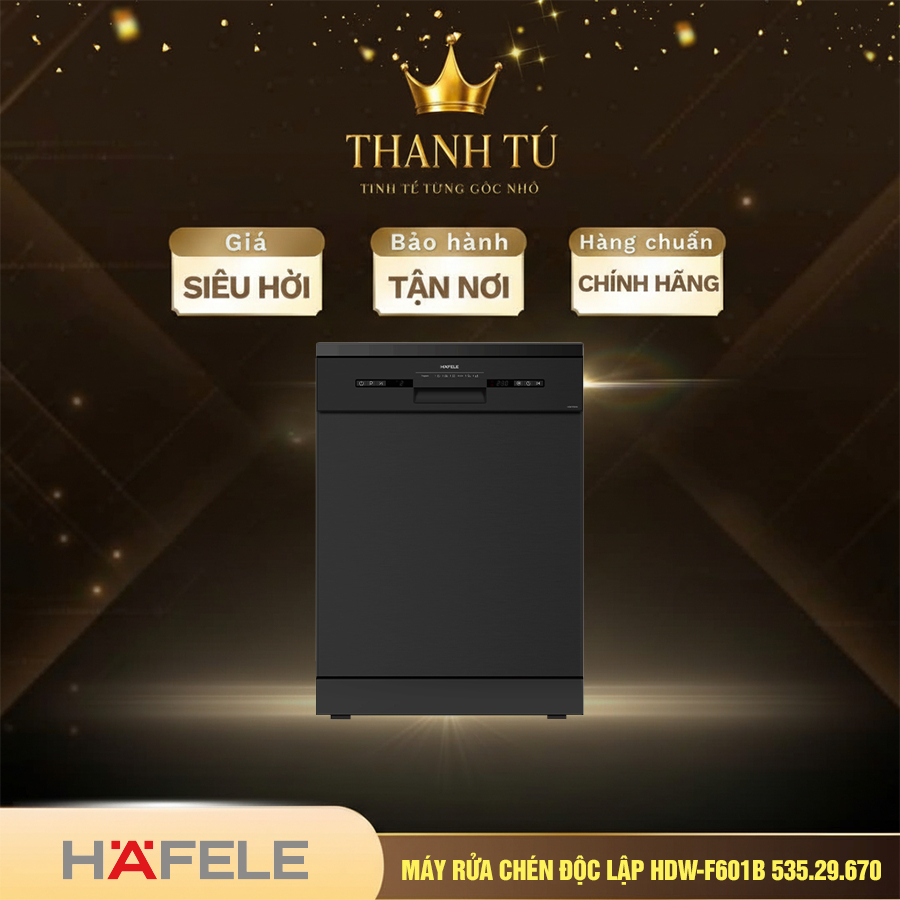 Máy rửa chén độc lập Hafele HDW-F601B 535.29.670 - Tiết Kiệm Điện, Chống Ồn, Dễ Vệ Sinh