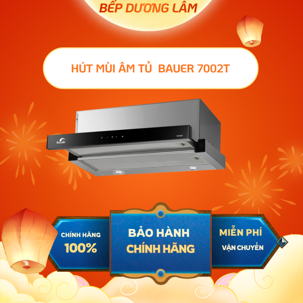 Máy hút mùi BAUER BC 7002T -Hút mùi âm tủ, điều khiển cảm ứng cao cấp -Bảo hành chính hãng