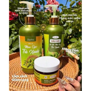 COMBO DẦU GỘI BỒ KẾT MEN GẠO TRÀ XANH ( New Mới) 500ml - Hàng chính hãng