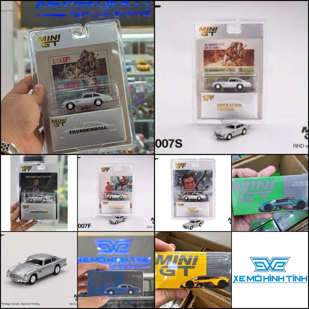 Xe Mô Hình Aston Martin Các Loại Box , Card  1:64 MiniGT