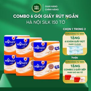  Combo Giấy Ăn Rút Hà Nội Silk 150 Tờ x 3 Lớp Chất Liệu 100% Gỗ Tự Nhiên Mềm Mại Bền Dai An Toàn Cho Bé 