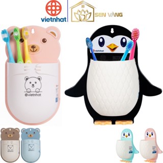  Khay dán tường Gấu   Chim cánh cụt nhựa VIỆT NHẬT - Đựng bàn chải đồ dùng nhà tắm văn phòng 5703 6 