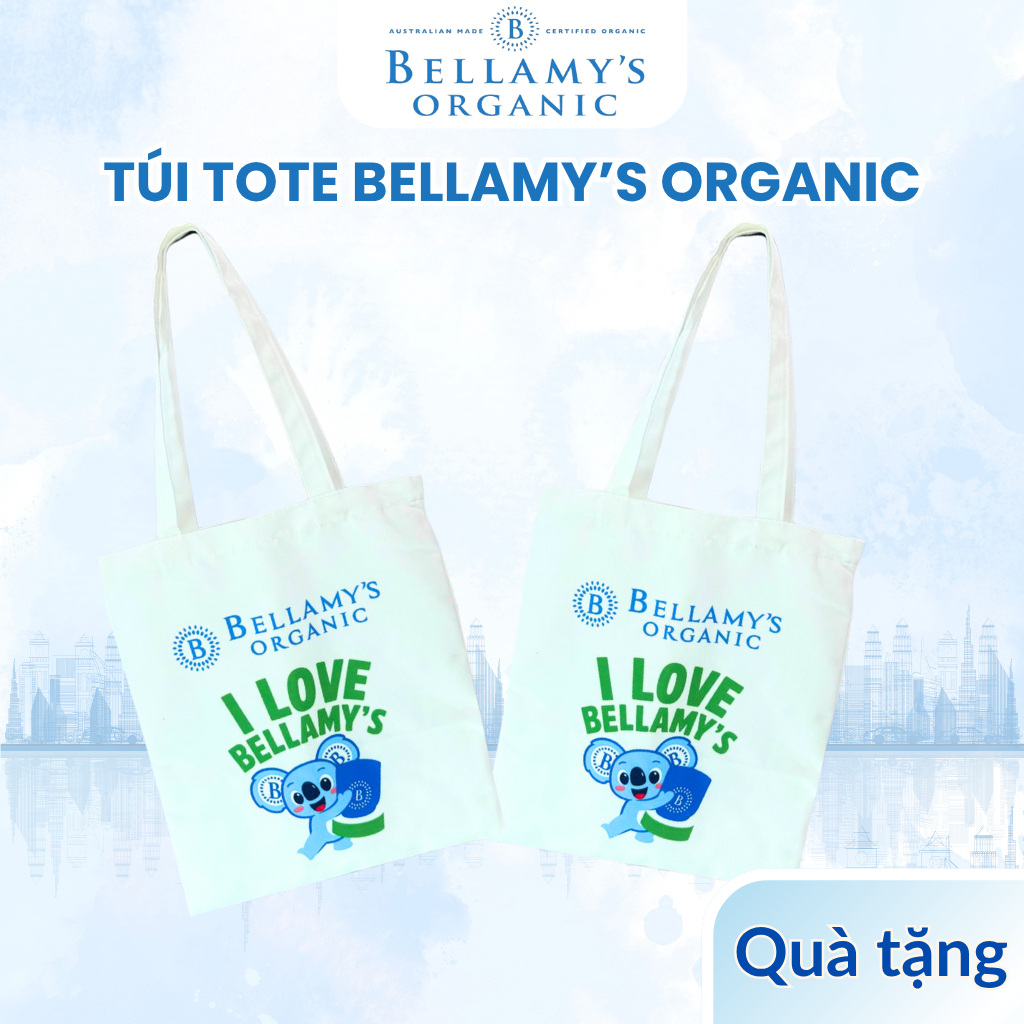 Túi Vải Canvas Bellamy’s Organic đựng đồ – Hình Gấu Koala Dễ Thương | Túi Tote Thân Thiện Môi Trường