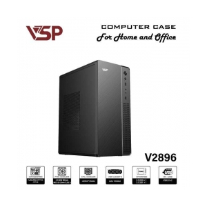 Case VSP 28XX-2896 Black – 270x165x345mm, Fan tùy chọn, USB2.0, HDD/SSD, Nguồn trên dây ngắn