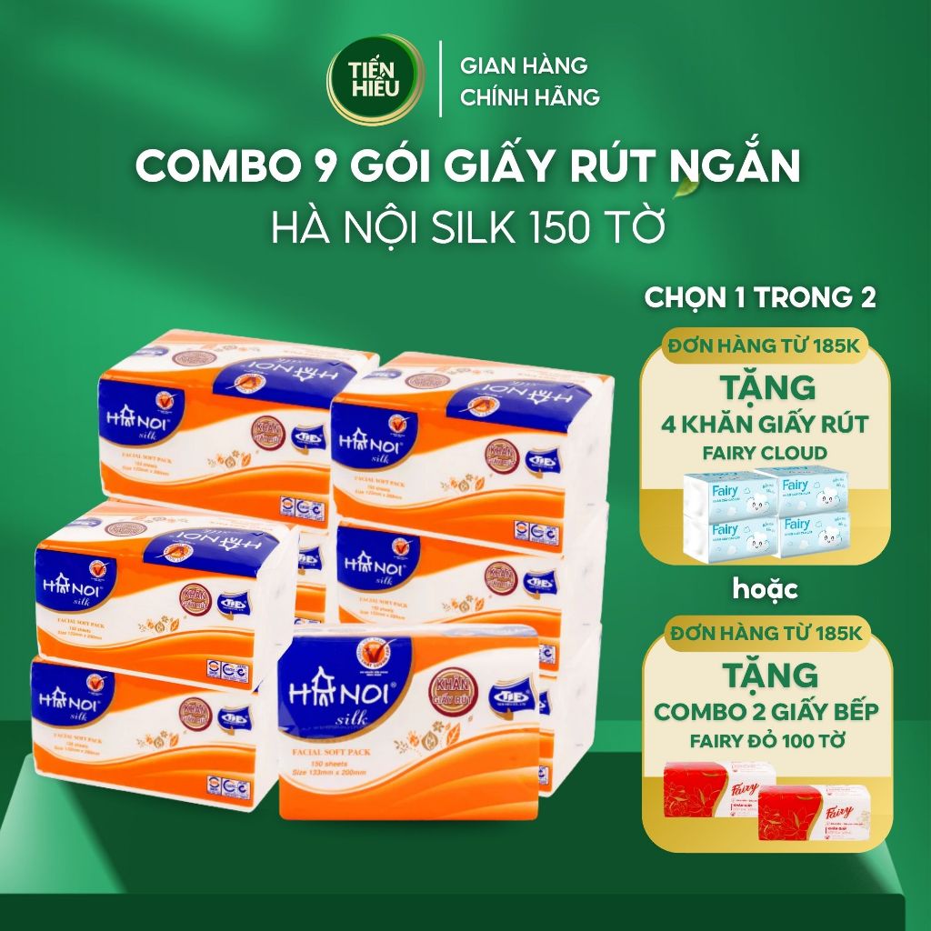  Combo Khăn Ăn Rút Hà Nội Silk Giấy 3 Lớp Làm Từ 100% Gỗ Tự Nhiên Mềm Mại Bền Dai An Toàn 150 Tờ 