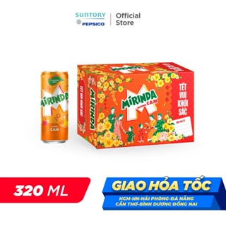   SALE 15.12  Thùng Nước Ngọt Giải Khát Có Gaz Mirinda Cam  320ml lon  