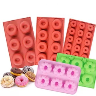  Khuôn Silicone Silicon Donut Làm Bánh Ngọt Khuôn Làm Socola Bánh Mousse Fondant Khuôn Bánh Rán Vòng Tròn 