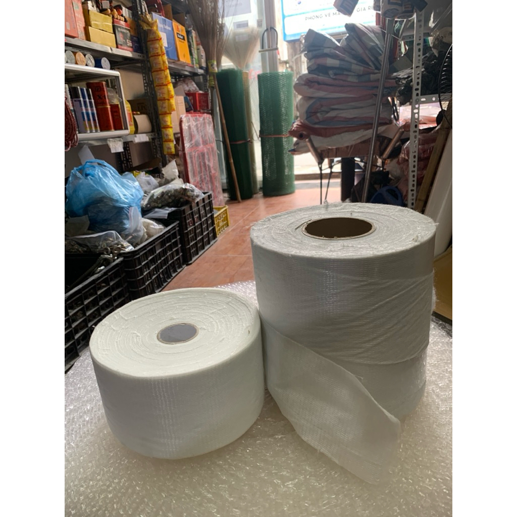 Vải Polyester Khổ 10cm, 20cm Dùng Gia Cố Chống Thấm Mái Nhà, Sàn, Khe Nứt