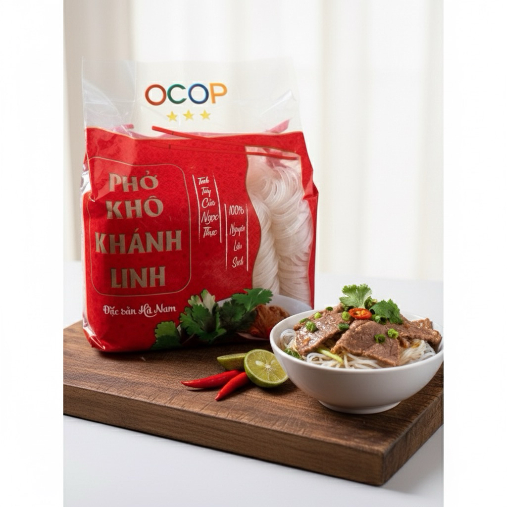 Phở khô Khánh Linh 500g (đặc sản Hà Nam), tinh túy ngọc thực Việt, 100% nguyên liệu sạch