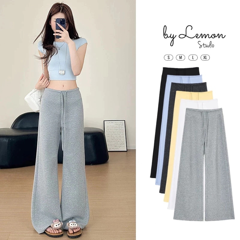 𝑷𝒊𝒏𝒌_𝑺𝒕𝒖𝒅𝒊𝒐//  Quần Nỉ Dài Ống Rộng Lưng Cao Siêu Thoải Mái, Dáng Suông Phong Cách Hàn Quốc LM-652, 