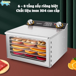 (MẪU MỚI) Máy Sấy Thực Phẩm 6/8/12 khay sấy trái cây, thịt khô và rau củ, giữ nguyên dinh dưỡng