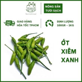 Ớt xiêm xanh Tươi Nguyên Farm, 500gr ớt hiểm tươi Đà Lạt, trái nhỏ vỏ xanh, vị cay nồng tự nhiên, kích thích vị giác