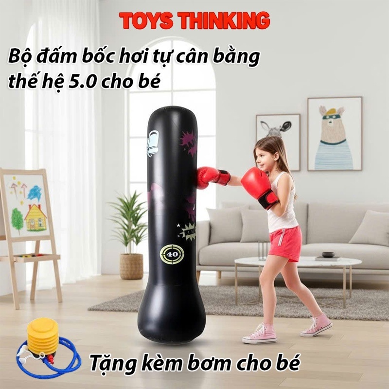 Bộ đồ chơi đấm bốc hơi tại nhà ToysThinking tặng kèm bơm cho bé