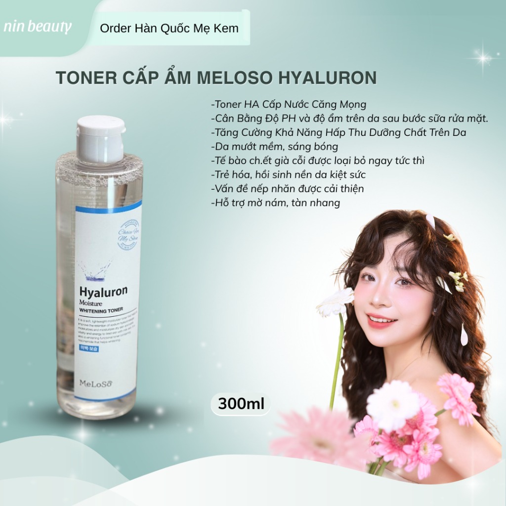 Toner cấp ẩm Meloso HYALURON Toner 300ml
