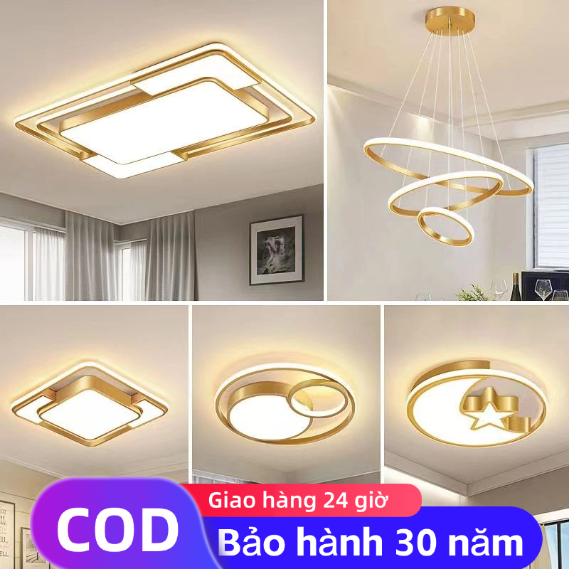 【COD】Đèn thả trần 3 màu đèn trần phòng khách vuông Đèn bầu trời đầy sao đèn led ốp trần