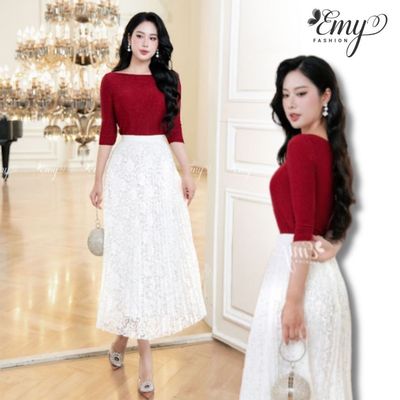 [LƯU Ý SẢN PHẨM CHI CHÂN VÁY] Chân Váy Thiết Kế EMY Thời Trang Cao Cấp V7598 Vải Ren Cao Cấp Sang Chảnh Đi Tiệc
