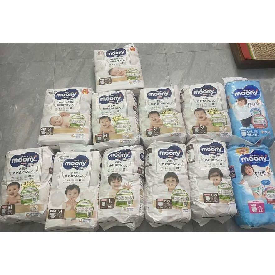 THANH LÝ bỉm moony xanh và moony nature trắng