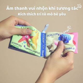 Quyển tranh vải Royal 8 mặt sột soạt chất liệu Polyester an toàn giúp phát triển đa giác quan của bé