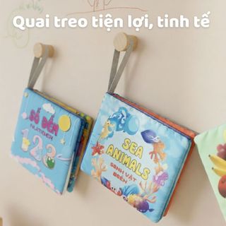 Quyển tranh vải Royal 8 mặt sột soạt chất liệu Polyester an toàn giúp phát triển đa giác quan của bé