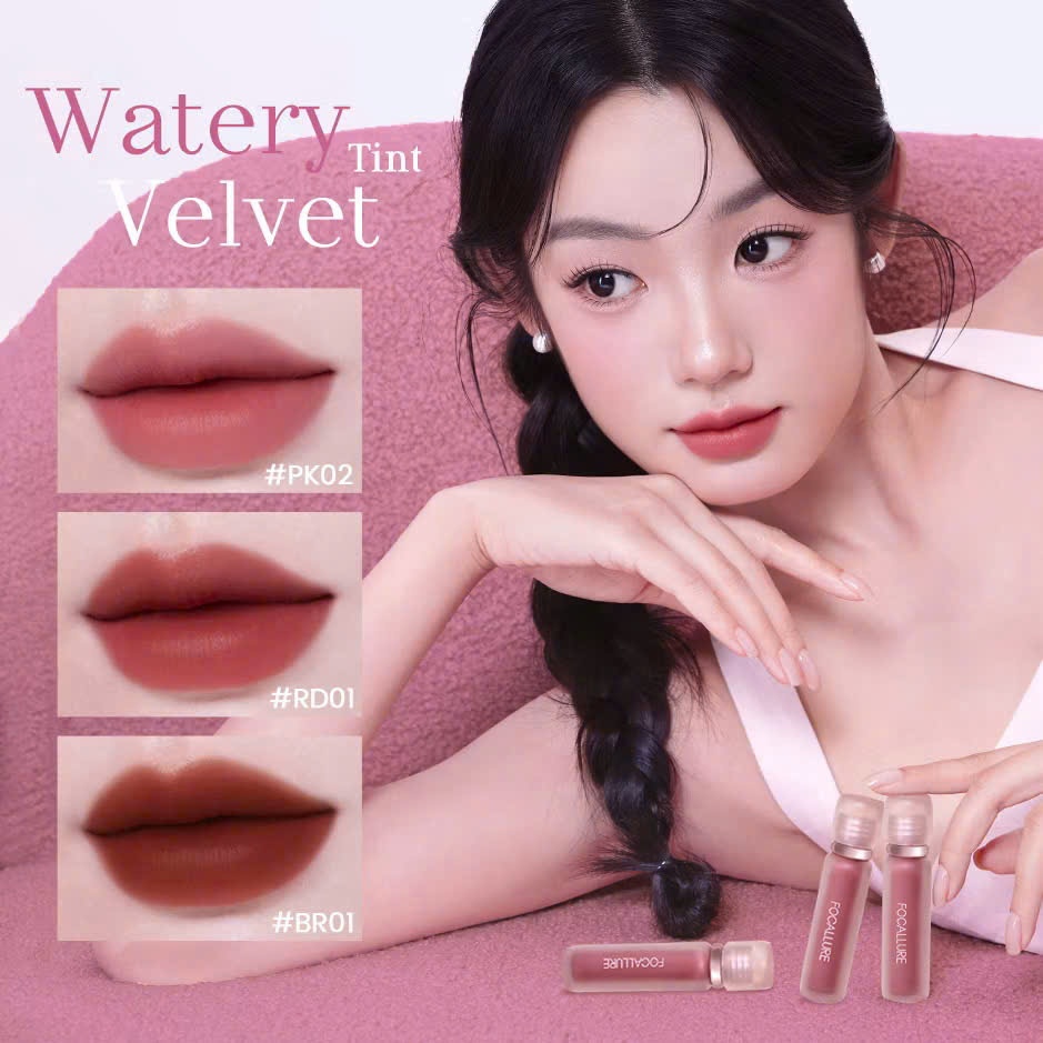 Son FOCALLURE Watery Velvet lip Tint mịn lỳ lâu trôi tự nhiên | XINH XINH COSMETICS
