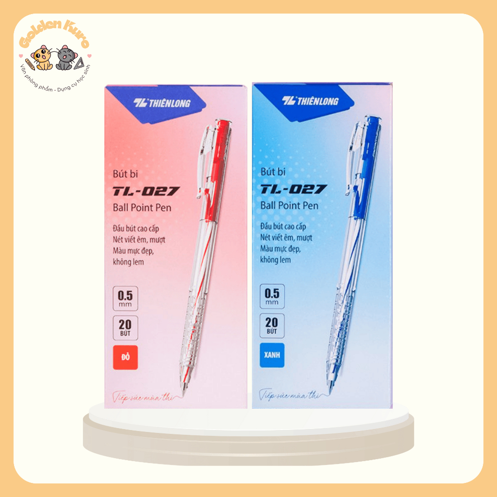 [HỘP 20 CÂY] Bút bi Thiên Long - TL-027 | VPP Golden Kuro