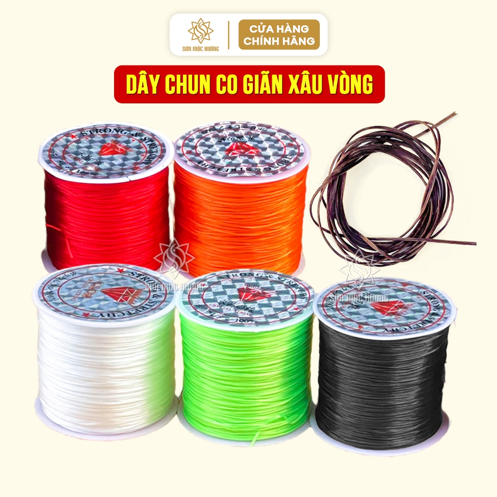 Dây co giãn xâu vòng tay loại mảnh chuyên dùng cho vòng trầm hương, đá phong thủy Sơn Mộc Hương