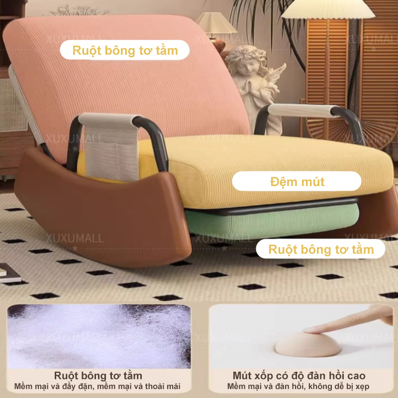 XUXU ghế bập bênh thư giãn gấp gọn hiện đại có bàn đạp Phù Hợp Phòng Khách Đọc Sách Làm Việc | BigBuy360 - bigbuy360.vn