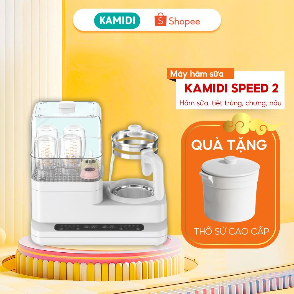 Máy Hâm Sữa Đun Nước Tiệt Trùng Sấy Khô Bình Sữa Đa Năng Kamidi Speed 2