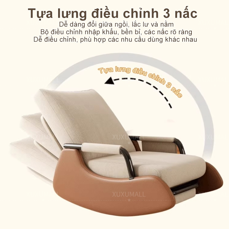 XUXU ghế bập bênh thư giãn gấp gọn hiện đại có bàn đạp Phù Hợp Phòng Khách Đọc Sách Làm Việc | BigBuy360 - bigbuy360.vn
