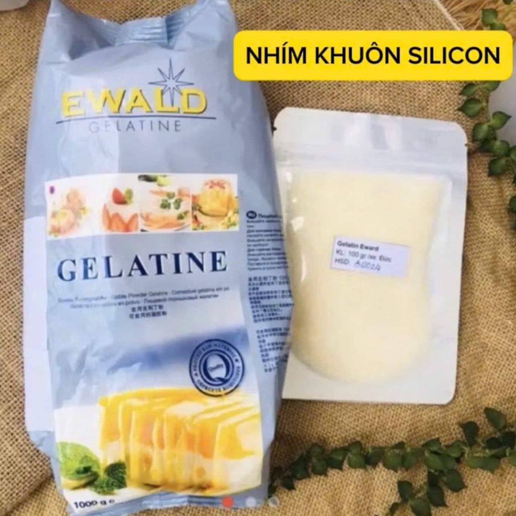 NHÍM BỘT GELATINE EWALD ĐỨC, LÁ GELATINE LÀM ĐÔNG THẠCH, PUDDING, RAU CÂU, PANNA COTTA