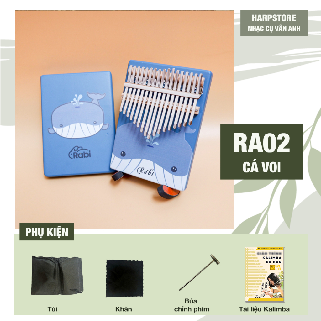 (TẶNG HD CHƠI) Đàn Kalimba 17 Phím RABI Cao Cấp