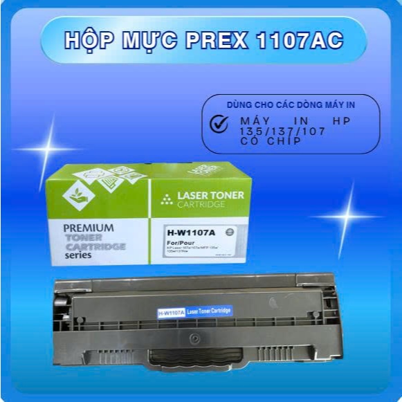 Hộp mực in laser Premium HP W1107A  (HP 135A/ 135W 137fnw/ 107A/ 107W)  (Có chíp)