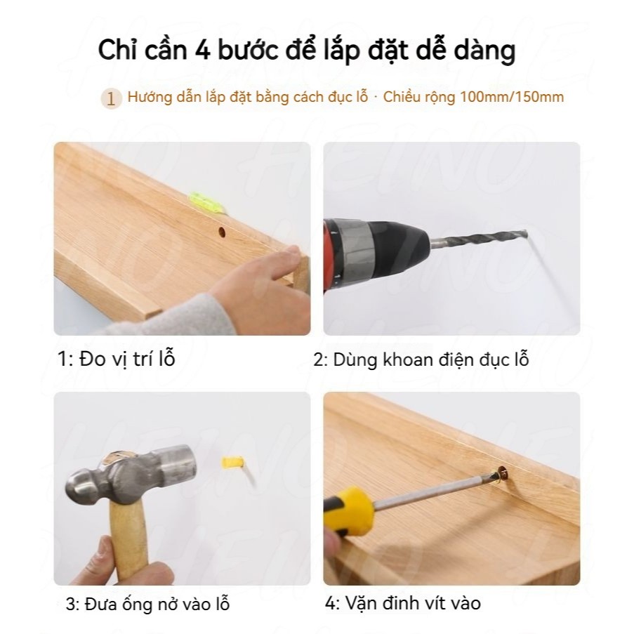 𝑯𝑬𝑰𝑵𝑶  Kệ Gỗ Treo Tường Trang Trí Decor Phòng Khách Thanh Ngang - Tặng Kèm Phụ Kiện Dễ Lắp Đặt | BigBuy360 - bigbuy360.vn