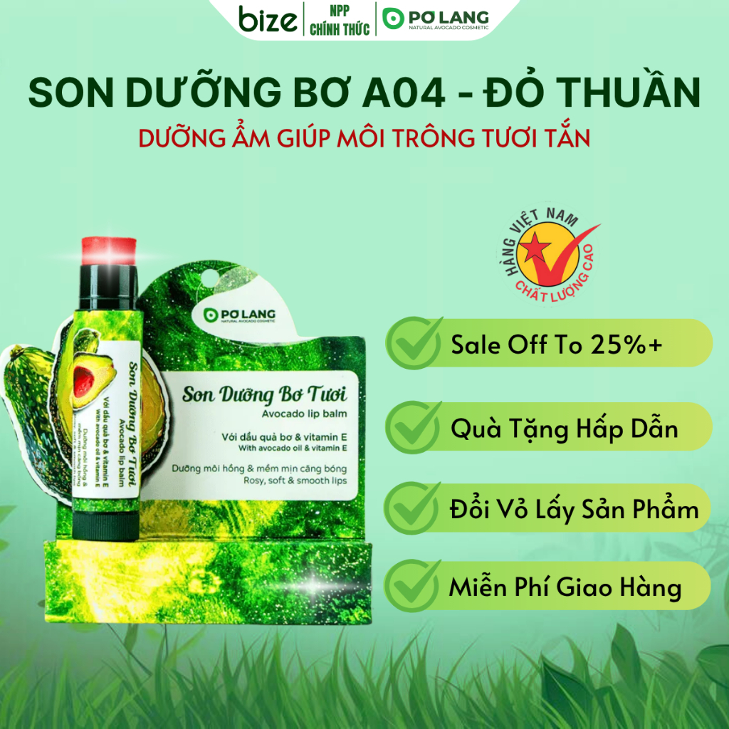 [Top Value] Son dưỡng môi Pơ Lang son giá gốc son dưỡng môi có màu đỏ thuần A04 an toàn cho mẹ bầu v