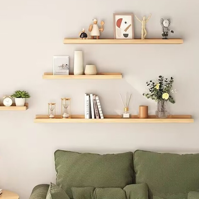 𝑯𝑬𝑰𝑵𝑶  Kệ Gỗ Treo Tường Trang Trí Decor Phòng Khách Thanh Ngang - Tặng Kèm Phụ Kiện Dễ Lắp Đặt | BigBuy360 - bigbuy360.vn