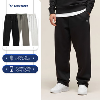  Quần Nỉ Nam BAZIK Cozy Active Form Suông Giữ Ấm Nỉ Trơn Cao Cấp Phong Cách Đơn Giản 
