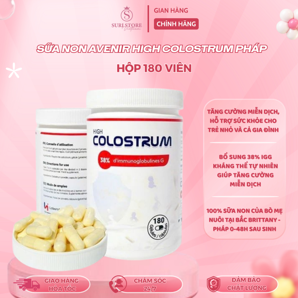 Sữa non Avenir High Colostrum Pháp - 180 viên