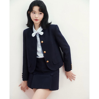  Set bộ nữ Áo Khoác dáng suông Tay lỡ Thanh lịch Nara Jacket & Chân váy rời cúc bọc Cạp - QuynhTrangBasic 