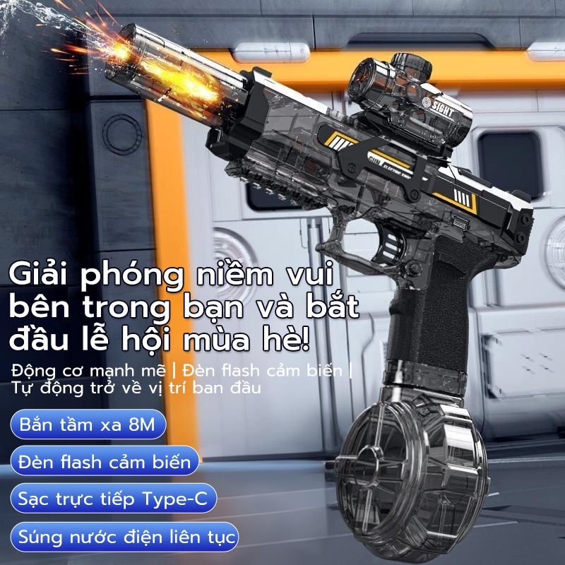 Đồ chơi súng nước chạy điện, có thể sạc lại