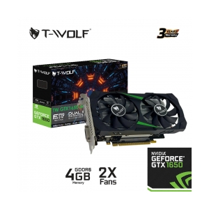VGA T-WOLF TW-GTX1650 4G D6 (GTX1650/4GB/GDDR6/128bit/DVI-HDMI-DP/2Fan)