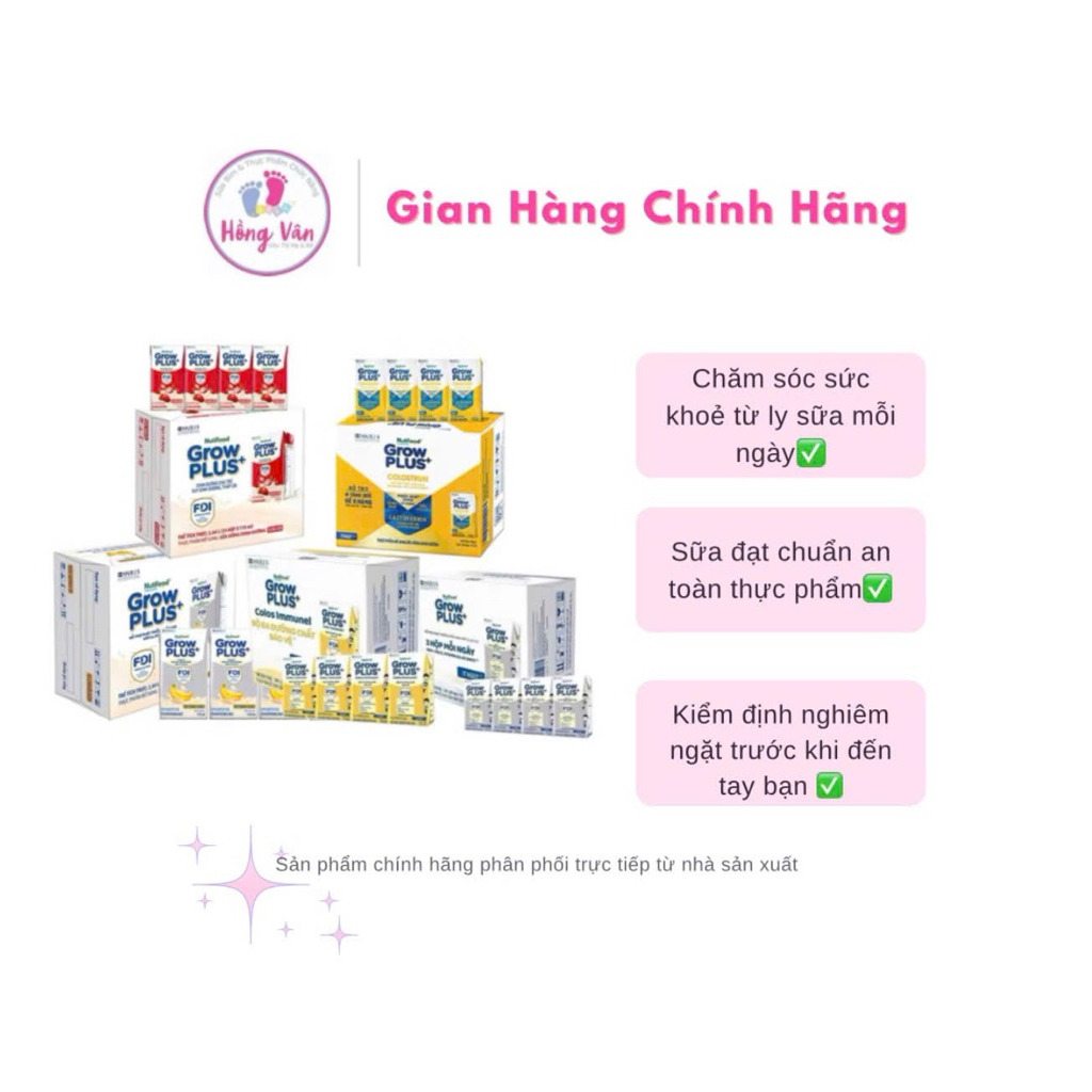 Thùng 48 hộp Sữa Bột Pha Sẵn Nutifood Sweden GrowPLUS+ Sữa Non Immunel  - grow plus bạc hộp 110ml