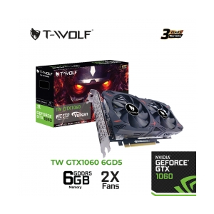 VGA T-WOLF TW-GTX1060 6GB GDDR5 (GTX1060, 6GB, GDDR5, 1x DVI, 1x HDMI, 3x DP, 192bit, 2 Fan)