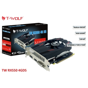 VGA T-WOLF TW-RX550 4G D5 (RX550/4GB/GDDR5/128bit/HDMI-DP-DVI/1Fan)