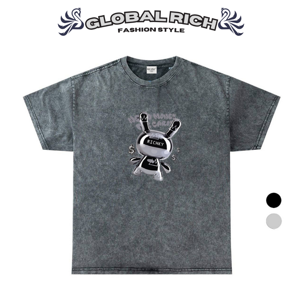 Áo Thun Wash Global Rich Premium Tee Thỏ Money Rabbit