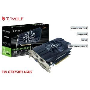 VGA T-WOLF TW-GTX750Ti 4G D5 (GTX750Ti/4GB/GDDR5/128bit/HDMI-VGA-DVI/1Fan) + Tặng Mouse T-Wolf Gamin