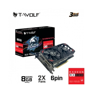 VGA T-WOLF TW-RX580 8G D5 V2.0 FV (TW-RX580-8GD5, 256bit,HDMI, DVI, DP, 2 Fan, 6pin)